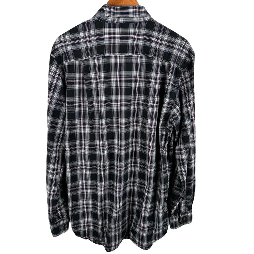 Carhartt Button‎ Down Shirt Top Men's Size Medium Long Sleeves Relaxed Fit Plaid